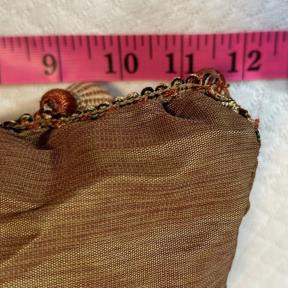 Biltmore For Your Home Throw Pillow set Balls & Fringe Red tan gold brown Lumbar